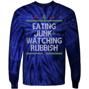 Eating Junk Watching Rubbish Funny Christmas Tie-Dye Long Sleeve Shirt