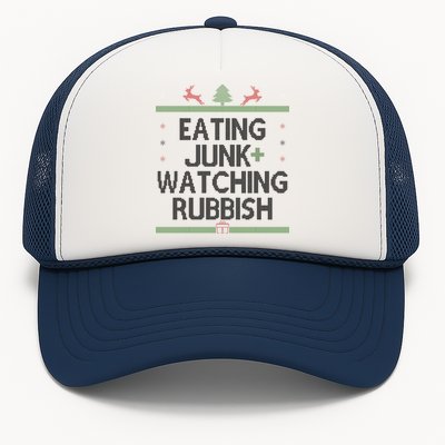 Eating Junk Watching Rubbish Funny Christmas Trucker Hat