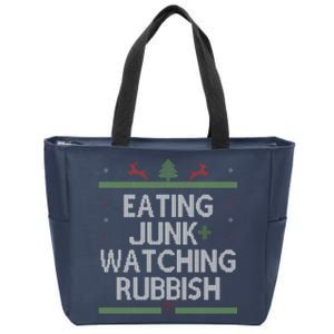 Eating Junk Watching Rubbish Funny Christmas Zip Tote Bag