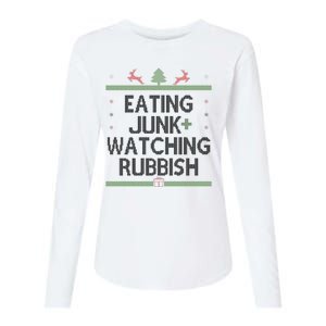 Eating Junk Watching Rubbish Funny Christmas Womens Cotton Relaxed Long Sleeve T-Shirt