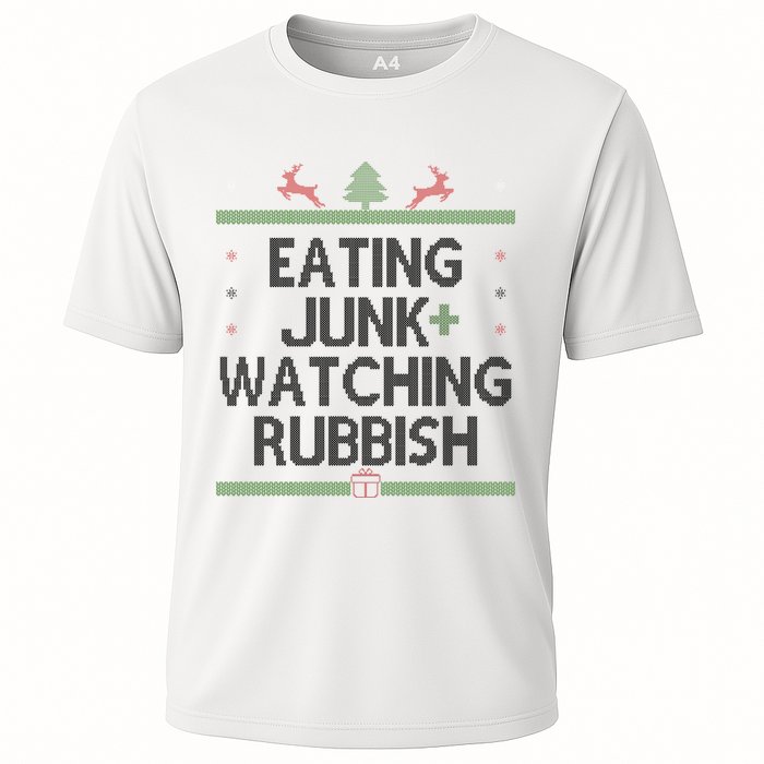 Eating Junk Watching Rubbish Funny Christmas Cooling Performance Crew T-Shirt