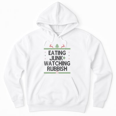 Eating Junk Watching Rubbish Funny Christmas Hoodie