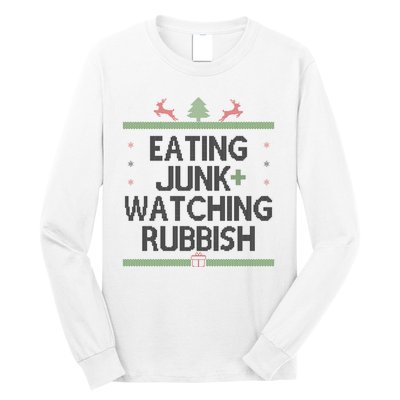 Eating Junk Watching Rubbish Funny Christmas Long Sleeve Shirt
