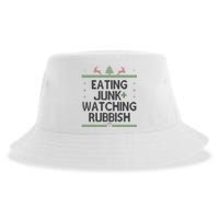 Eating Junk Watching Rubbish Funny Christmas Sustainable Bucket Hat