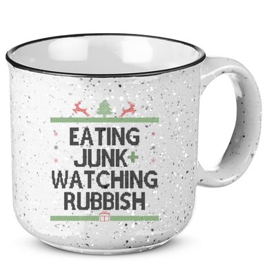 Eating Junk Watching Rubbish Funny Christmas 15oz Campfire Ceramic Mug