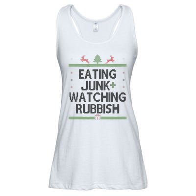 Eating Junk Watching Rubbish Funny Christmas Ladies Essential Flowy Tank