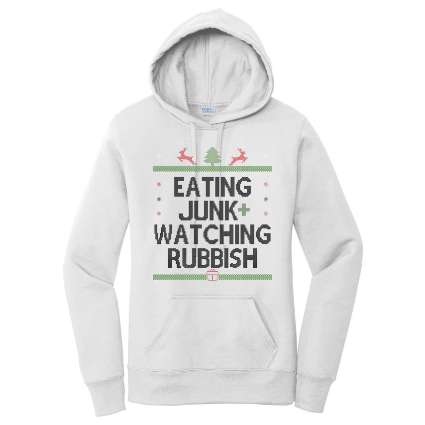 Eating Junk Watching Rubbish Funny Christmas Women's Pullover Hoodie