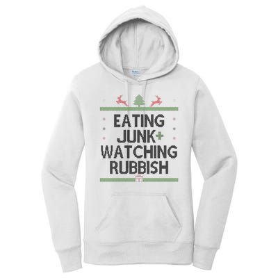 Eating Junk Watching Rubbish Funny Christmas Women's Pullover Hoodie