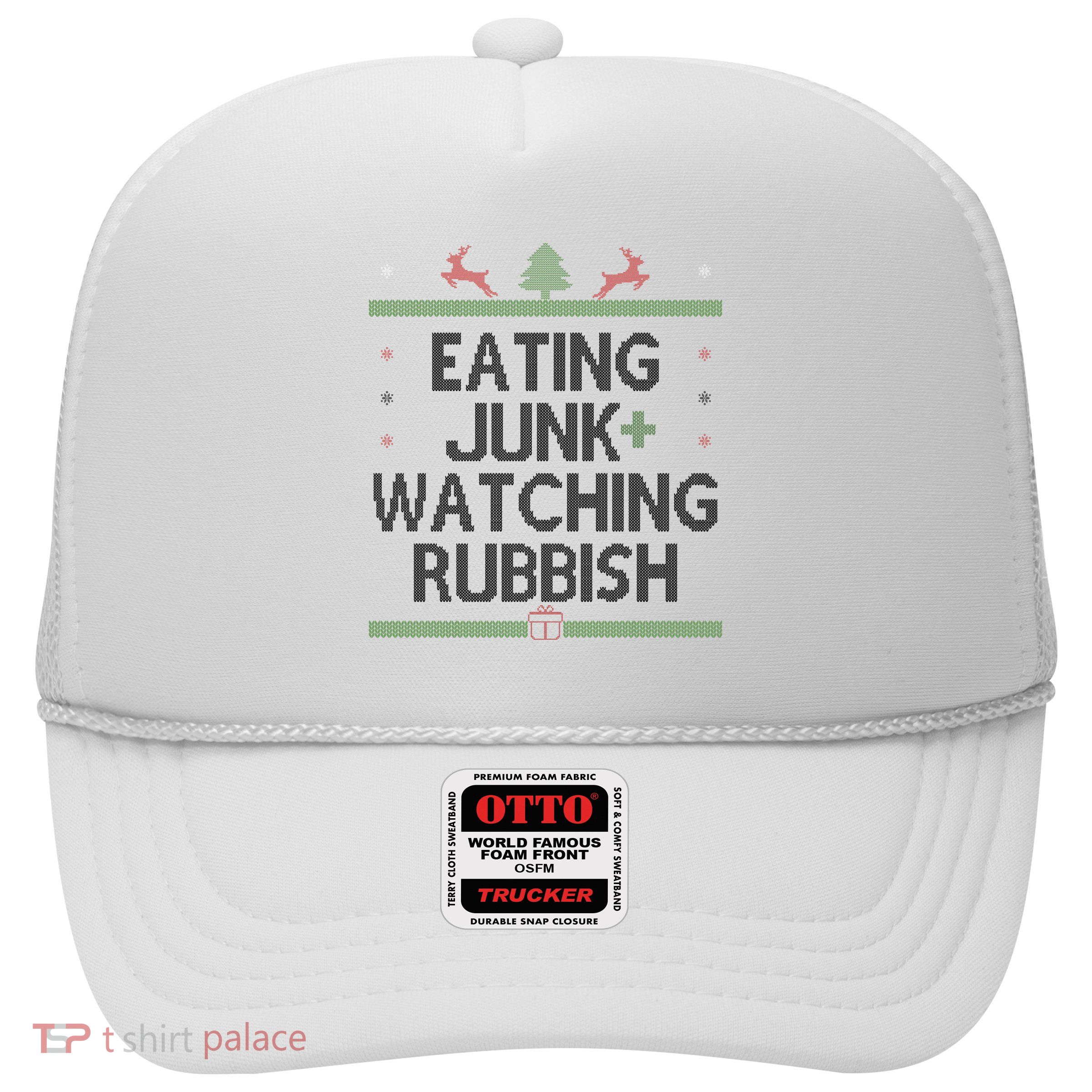 Eating Junk Watching Rubbish Funny Christmas Trucker Hat