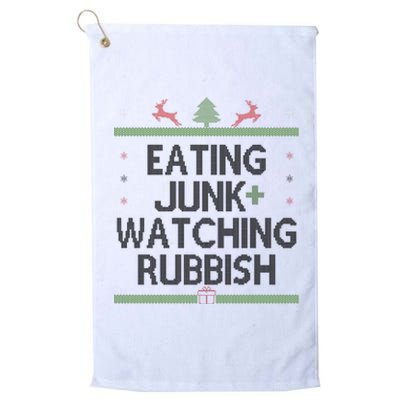 Eating Junk Watching Rubbish Funny Christmas Platinum Collection Golf Towel