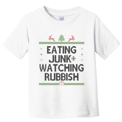 Eating Junk Watching Rubbish Funny Christmas Toddler T-Shirt