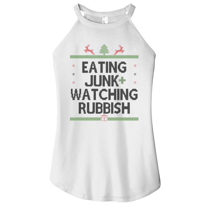 Eating Junk Watching Rubbish Funny Christmas Women's Perfect Tri Rocker Tank