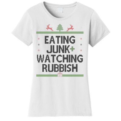 Eating Junk Watching Rubbish Funny Christmas Women's T-Shirt