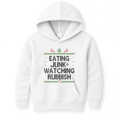 Eating Junk Watching Rubbish Funny Christmas Kids Hoodie