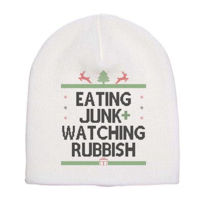 Eating Junk Watching Rubbish Funny Christmas Short Acrylic Beanie