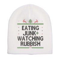 Eating Junk Watching Rubbish Funny Christmas Short Acrylic Beanie