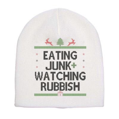 Eating Junk Watching Rubbish Funny Christmas Short Acrylic Beanie