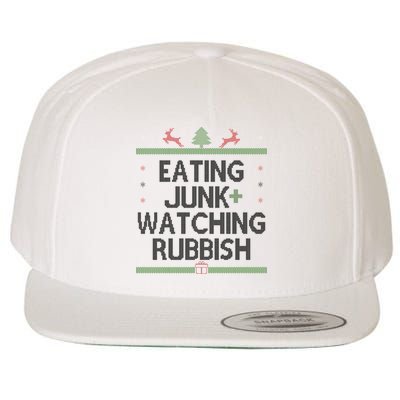 Eating Junk Watching Rubbish Funny Christmas Wool Snapback Cap