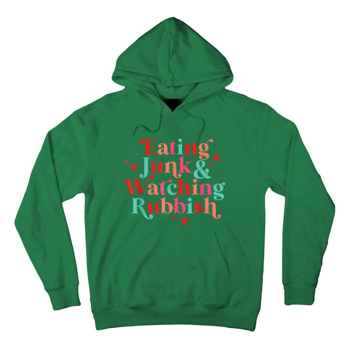 Eating Junk & Watching Rubbish Funny Christmas Hoodie