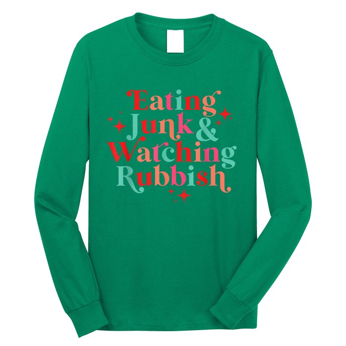 Eating Junk & Watching Rubbish Funny Christmas Long Sleeve Shirt