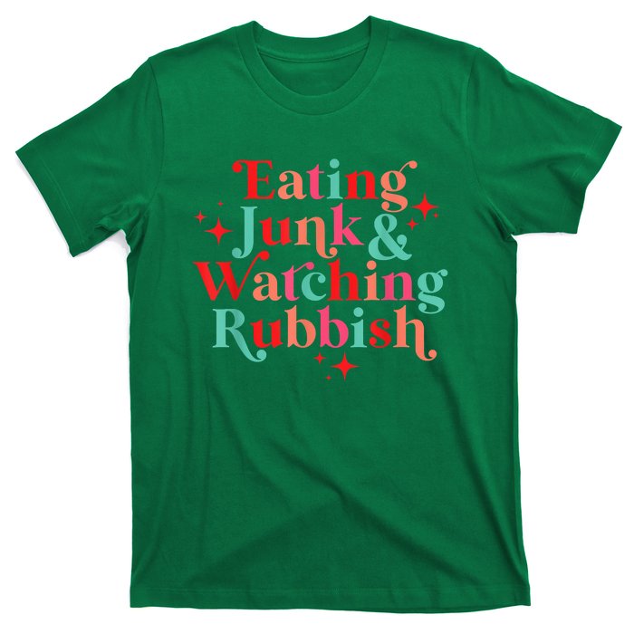 Eating Junk & Watching Rubbish Funny Christmas T-Shirt