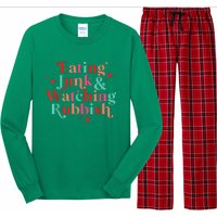 Eating Junk & Watching Rubbish Funny Christmas Long Sleeve Pajama Set