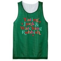 Eating Junk & Watching Rubbish Funny Christmas Mesh Reversible Basketball Jersey Tank