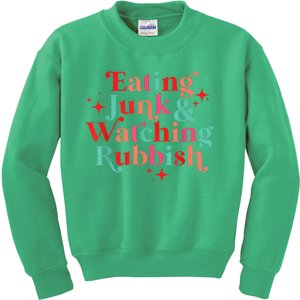 Eating Junk & Watching Rubbish Funny Christmas Kids Sweatshirt