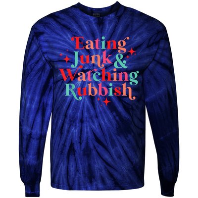 Eating Junk & Watching Rubbish Funny Christmas Tie-Dye Long Sleeve Shirt