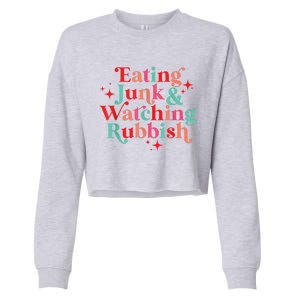 Eating Junk & Watching Rubbish Funny Christmas Cropped Pullover Crew