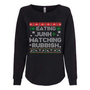 Eating Junk & Watching Rubbish Funny Christmas Womens California Wash Sweatshirt