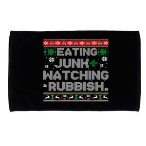 Eating Junk & Watching Rubbish Funny Christmas Microfiber Hand Towel