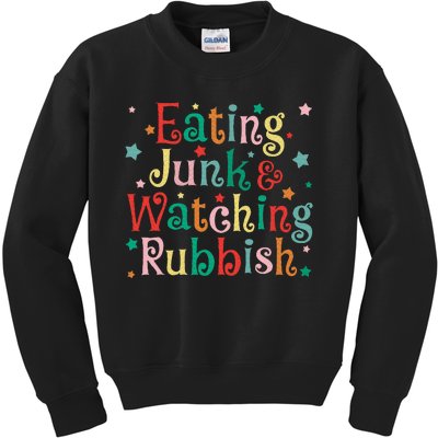 Eating Junk Xmas Food And Watching Rubbish Christmas Funny Kids Sweatshirt