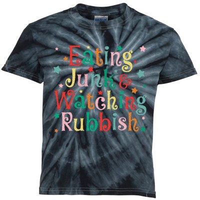 Eating Junk Xmas Food And Watching Rubbish Christmas Funny Kids Tie-Dye T-Shirt