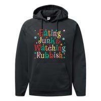 Eating Junk Xmas Food And Watching Rubbish Christmas Funny Performance Fleece Hoodie