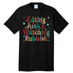 Eating Junk Xmas Food And Watching Rubbish Christmas Funny Tall T-Shirt