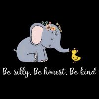 Elephant Kindness Be Silly Honest Kind Positive Message Cute Drawstring Bag