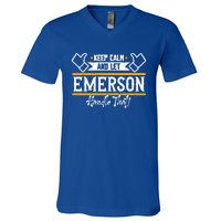 Emerson Keep Calm And Let Emerson Handle That Cool Gift V-Neck T-Shirt