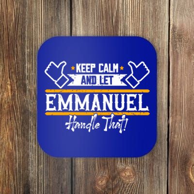 Emuel Keep Calm And Let Emuel Handle That Gift Coaster