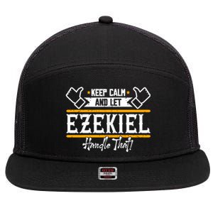 Ezekiel Keep Calm And Let Ezekiel Handle That Gift 7 Panel Mesh Trucker Snapback Hat