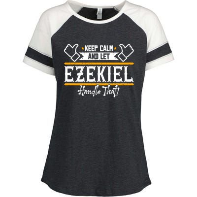 Ezekiel Keep Calm And Let Ezekiel Handle That Gift Enza Ladies Jersey Colorblock Tee