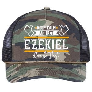 Ezekiel Keep Calm And Let Ezekiel Handle That Gift Retro Rope Trucker Hat Cap