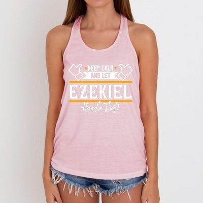 Ezekiel Keep Calm And Let Ezekiel Handle That Gift Women's Knotted Racerback Tank