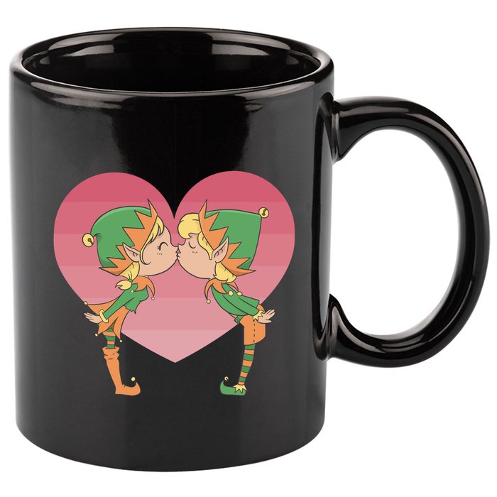 Elf's Kissing 11oz C Handle Ceramic Mug