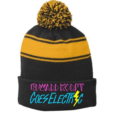 Edward Korft Goes Electric Edward Korft Merch Stripe Pom Pom Beanie