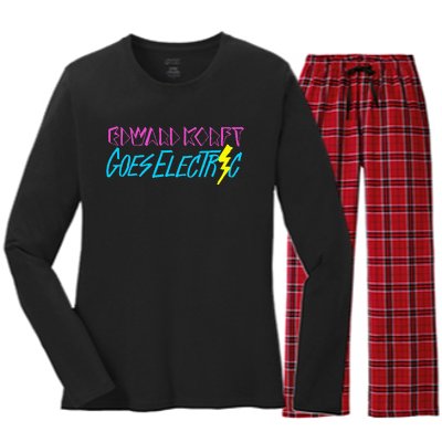 Edward Korft Goes Electric Edward Korft Merch Women's Long Sleeve Flannel Pajama Set 