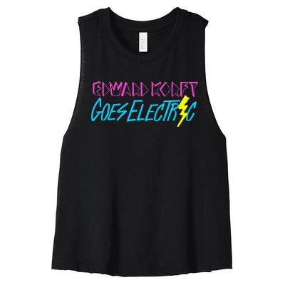 Edward Korft Goes Electric Edward Korft Merch Women's Racerback Cropped Tank