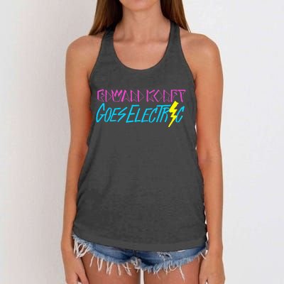 Edward Korft Goes Electric Edward Korft Merch Women's Knotted Racerback Tank