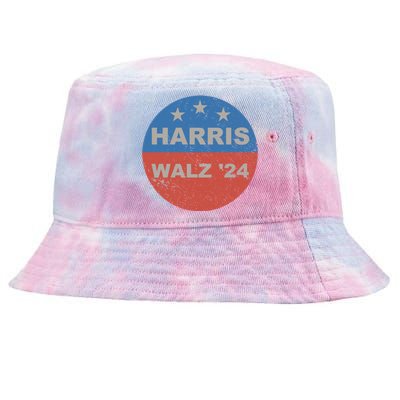 Elect Kamala Harris And Vice President Tim Walz Distressed Gift Tie-Dyed Bucket Hat