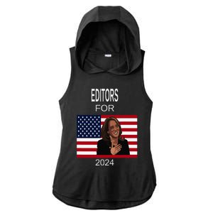 Editors Kamala Harris For President Freedom Supporter Ladies PosiCharge Tri-Blend Wicking Draft Hoodie Tank